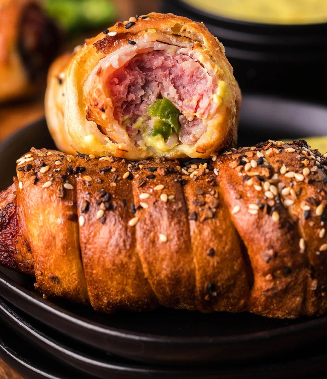 Hatch Green Chile Brat Pigs in a Blanket All Made by Melissa